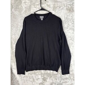 H&M Slim Fit Black Crewneck Sweater‎ Mens Large Minimalist Normcore Pullover